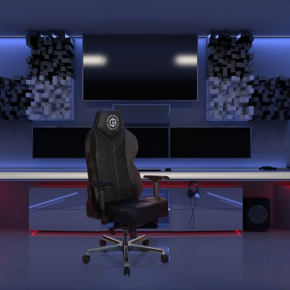 Gamingstuhl aus Kunstleder, Schwarz - Maisons Du Monde