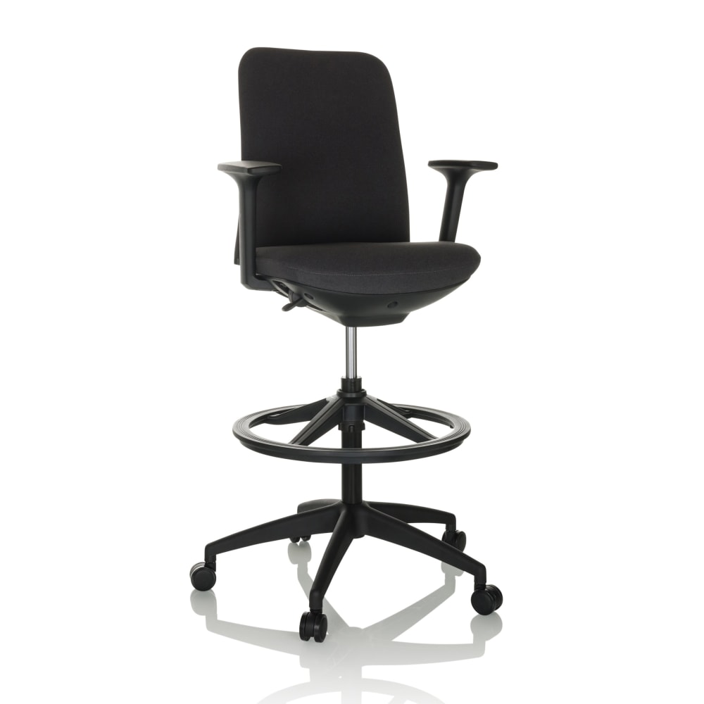 hjh OFFICE Counterstuhl aus Stoff, Schwarz Schwarz Stoff