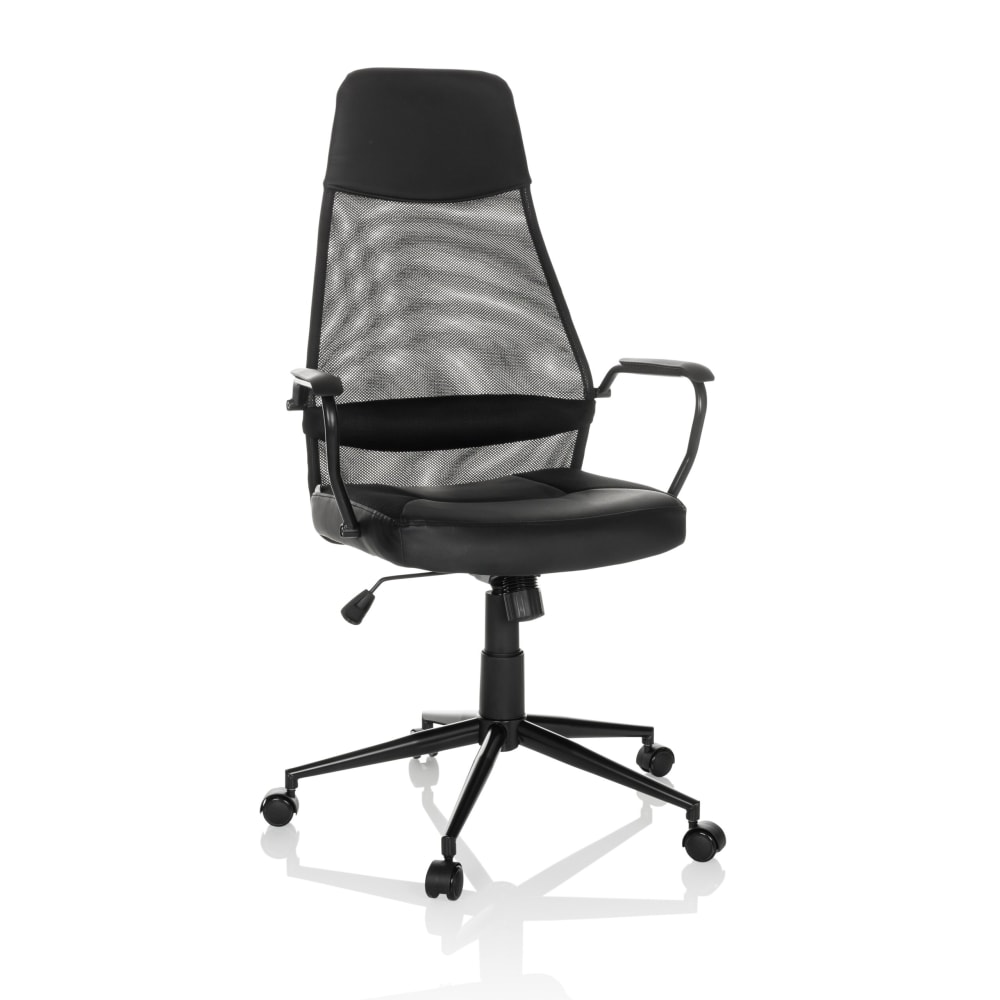 MyBuero Home Office Chefsessel aus Stoff / Netzstoff, Schwarz Schwarz