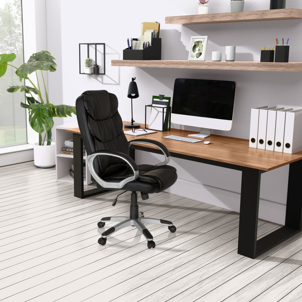 Home Office Chefsessel aus Kunstleder, Schwarz - Maisons Du Monde