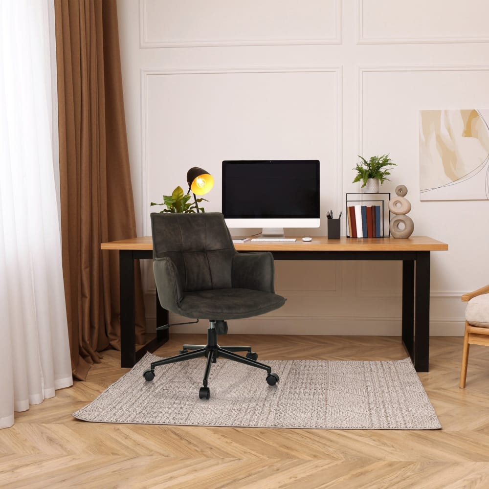 Home Office Bürostuhl aus Stoff, Dunkelgrau - Maisons Du Monde