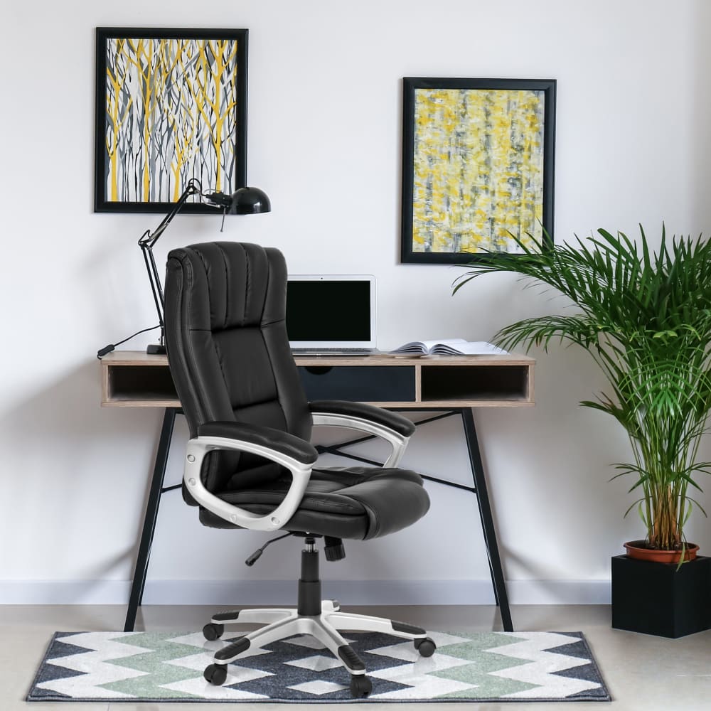 Home Office Bürostuhl aus Kunstleder, Schwarz - Maisons Du Monde