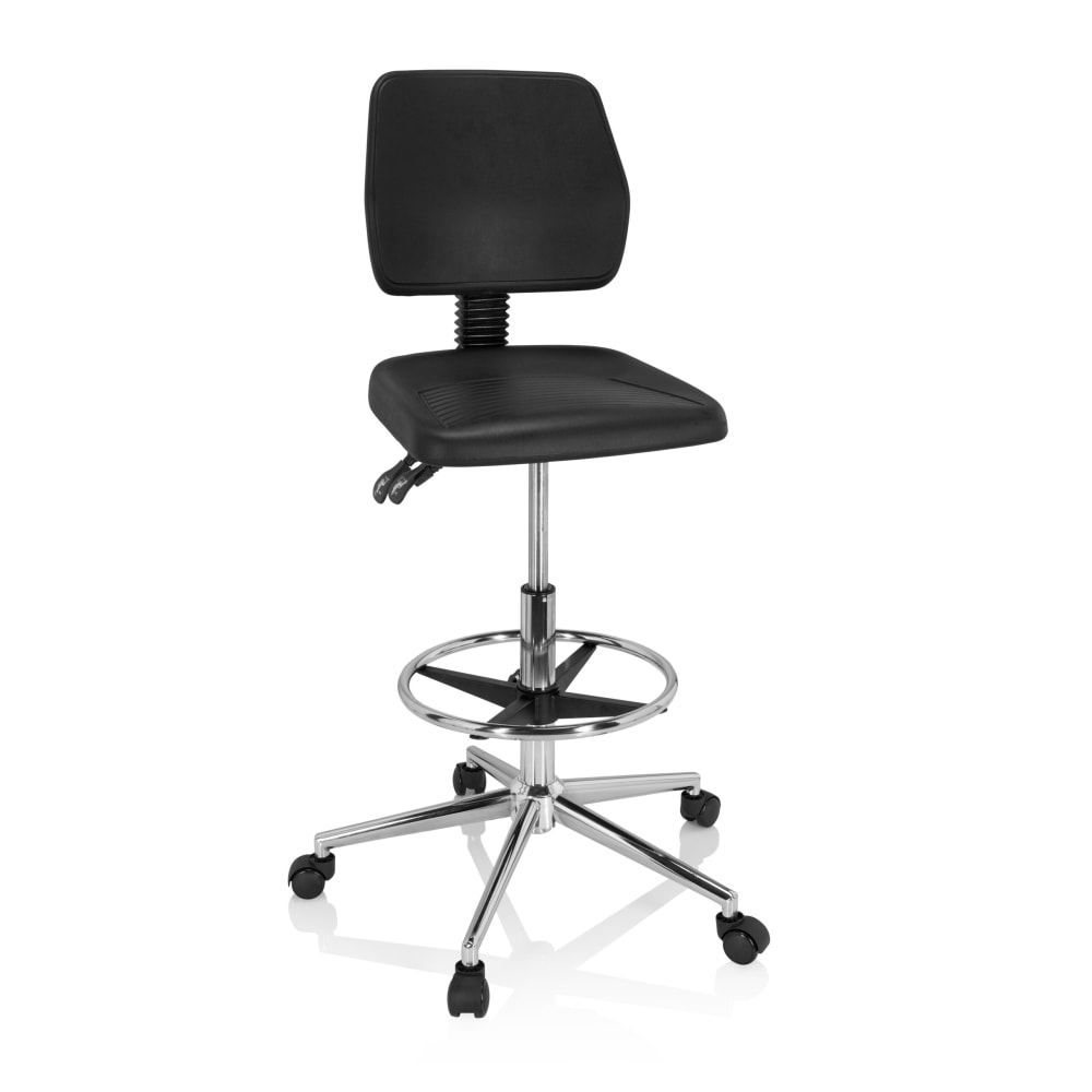 hjh OFFICE Counterstuhl aus Hartschaum, Schwarz Schwarz Silikon-organosiloxan