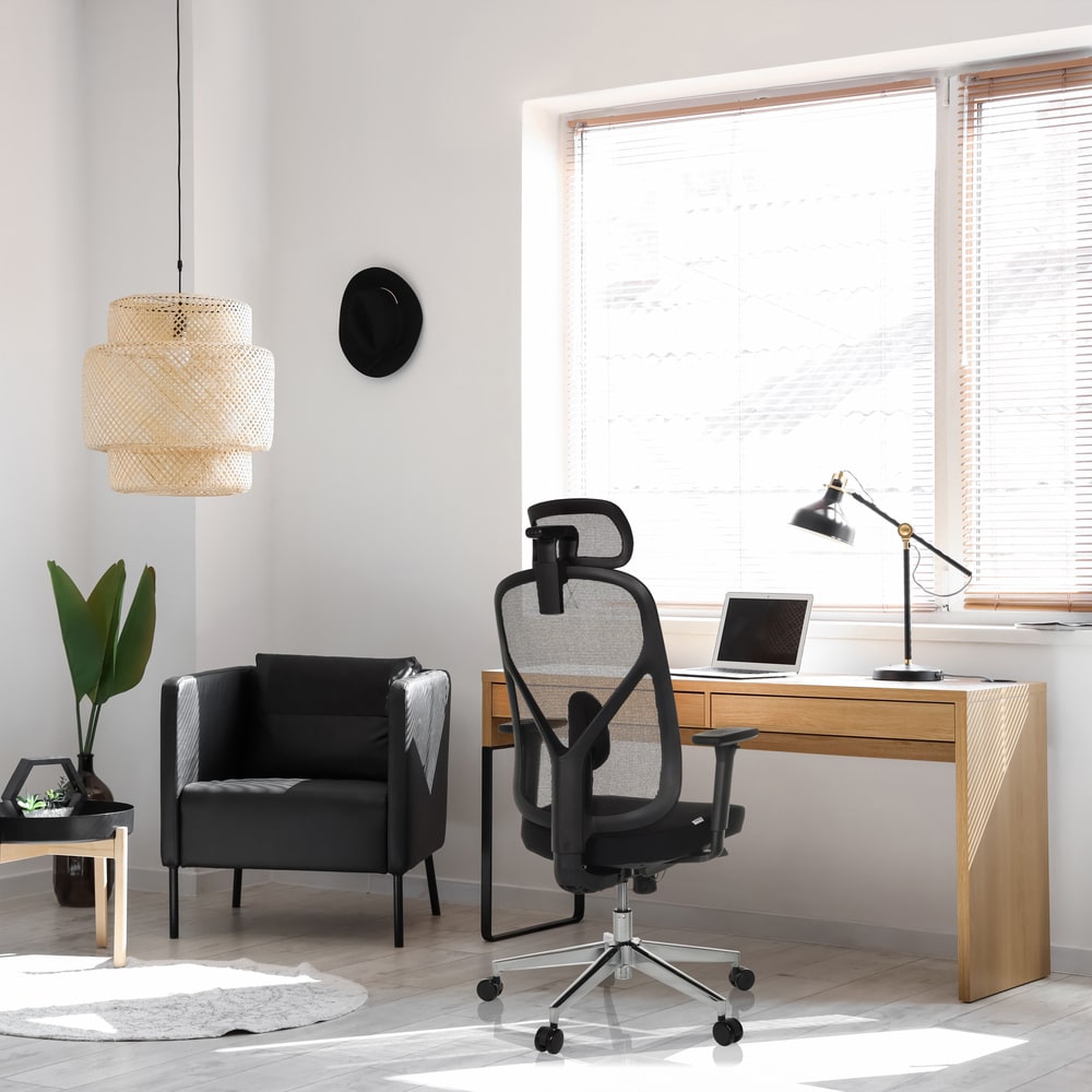 Profi Bürostuhl aus Stoff / Netzstoff, Schwarz - Maisons Du Monde