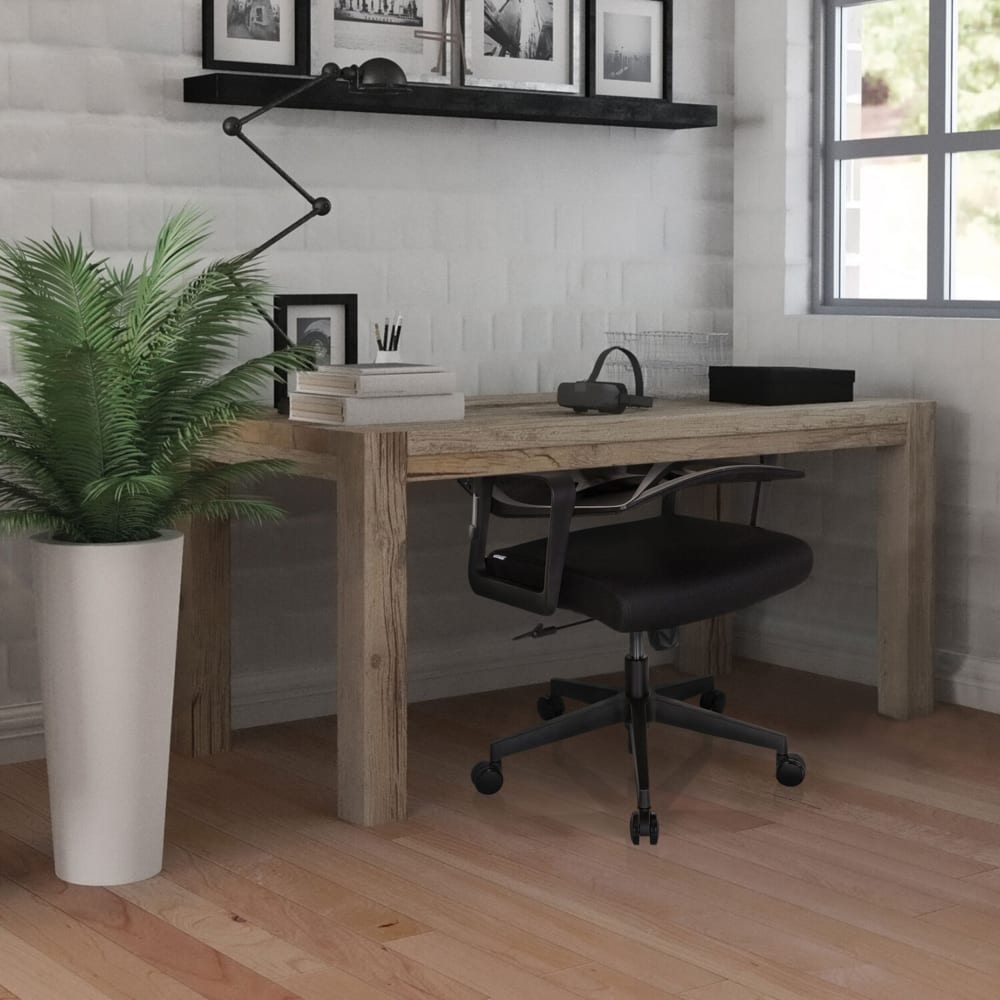 Home Office Bürostuhl aus Stoff / Netzstoff, Schwarz - Maisons Du
