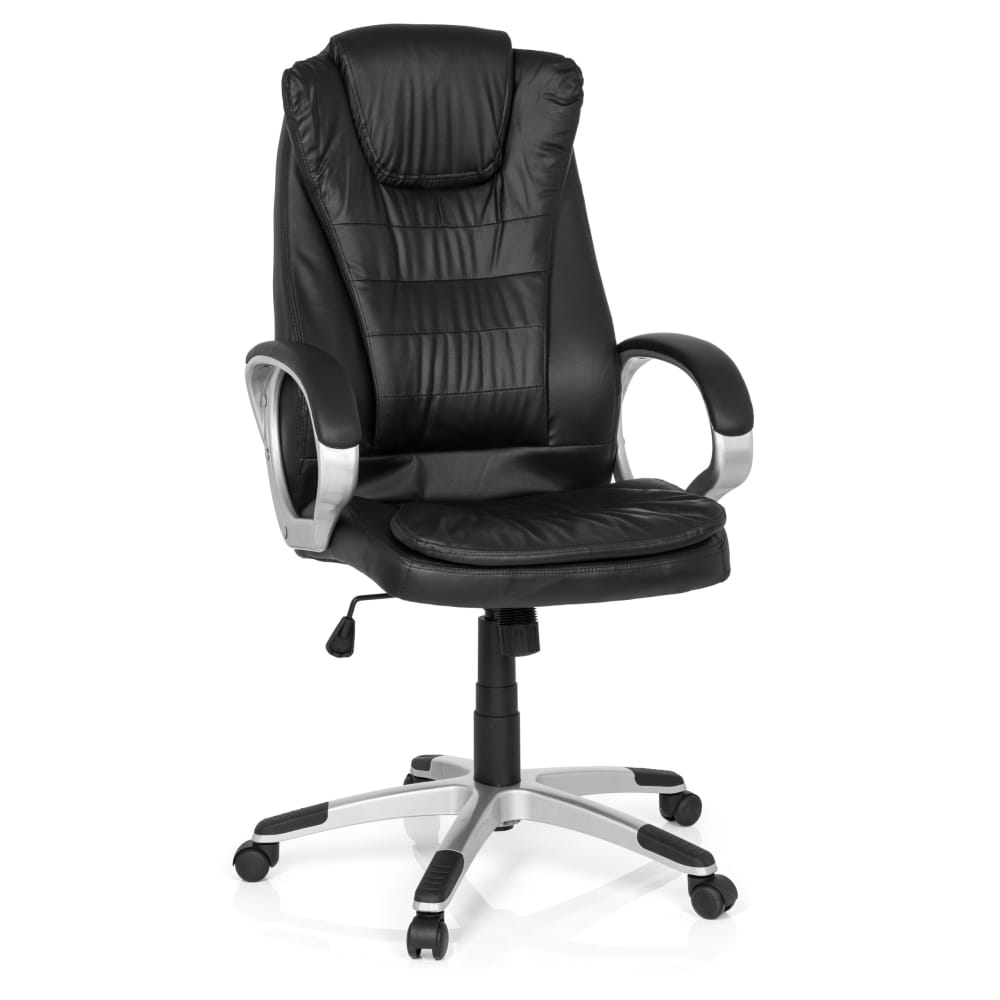 MyBuero Gamingstuhl aus Kunstleder, Schwarz Schwarz Stoff