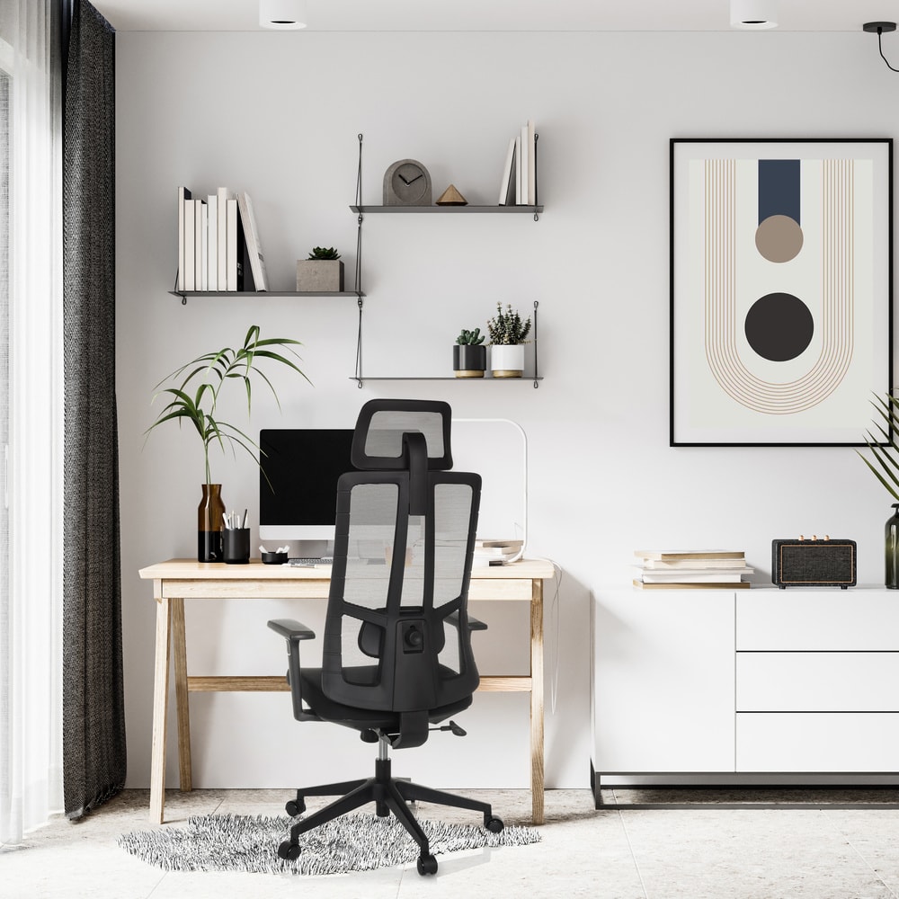 Profi Bürostuhl aus Stoff / Netzstoff, Schwarz - Maisons Du Monde