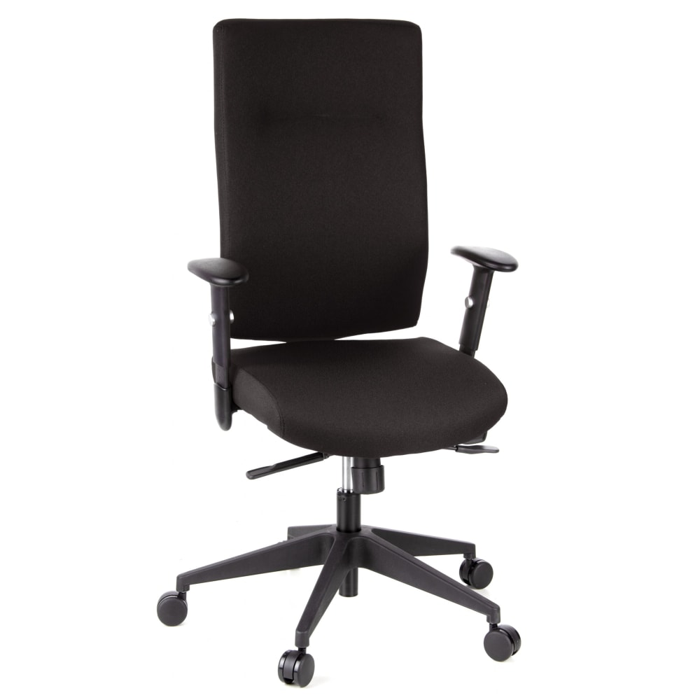 hjh OFFICE Profi Bürostuhl aus Stoff, Schwarz Schwarz Stoff