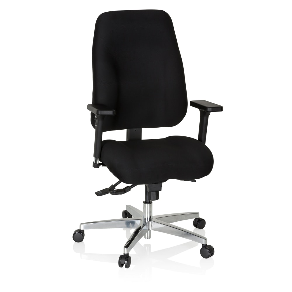 hjh OFFICE Profi Bürostuhl aus Stoff, Schwarz Schwarz Stoff