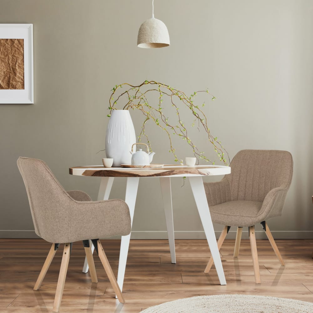 hjh LIVING Polsterstuhl aus Stoff, Beige Beige Stoff