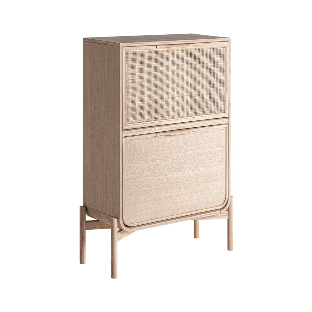 Range chaussures en bois de frêne brun clair, 76x29x107 cm