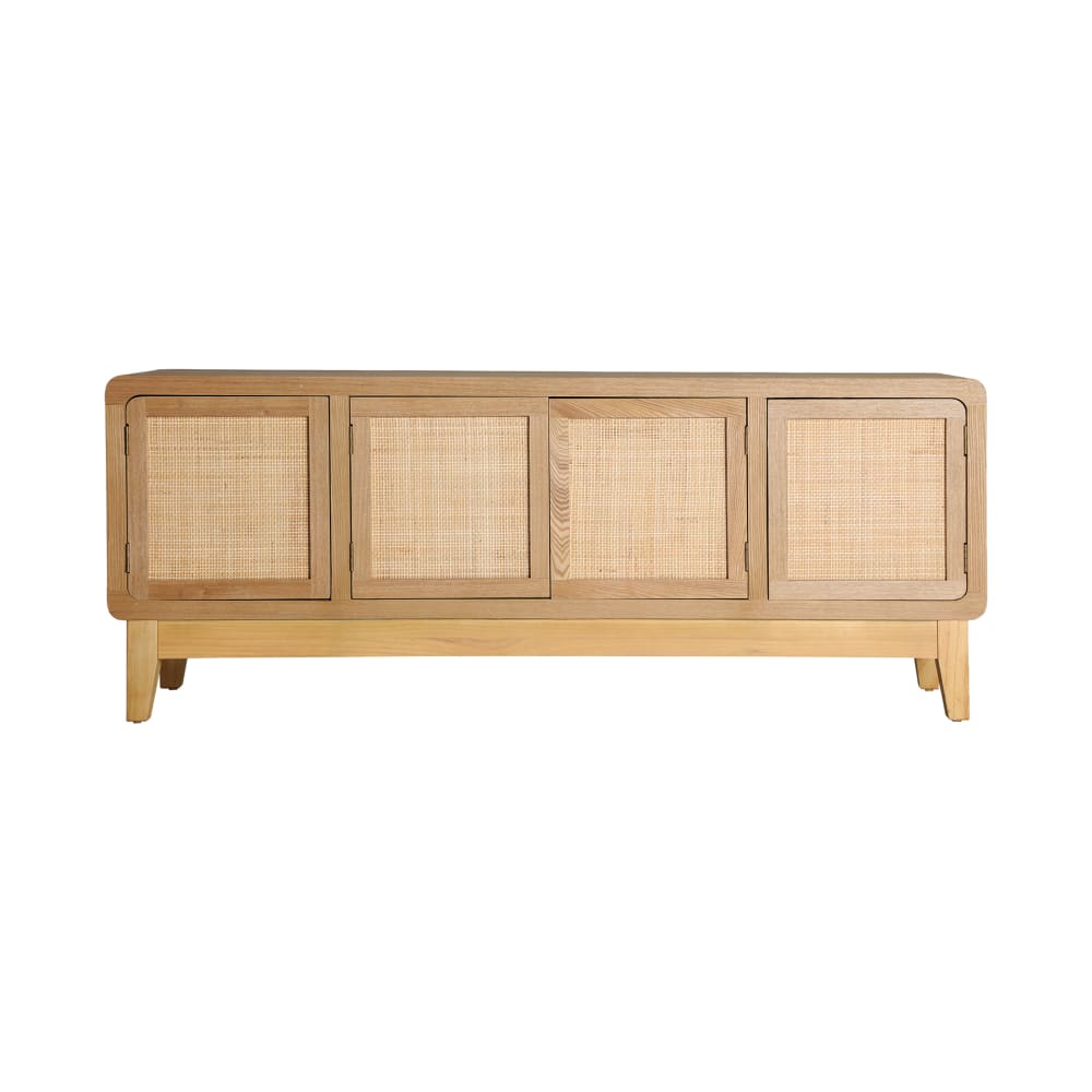 Meuble tv en bois de sapin brun clair, 160x40x63 cm