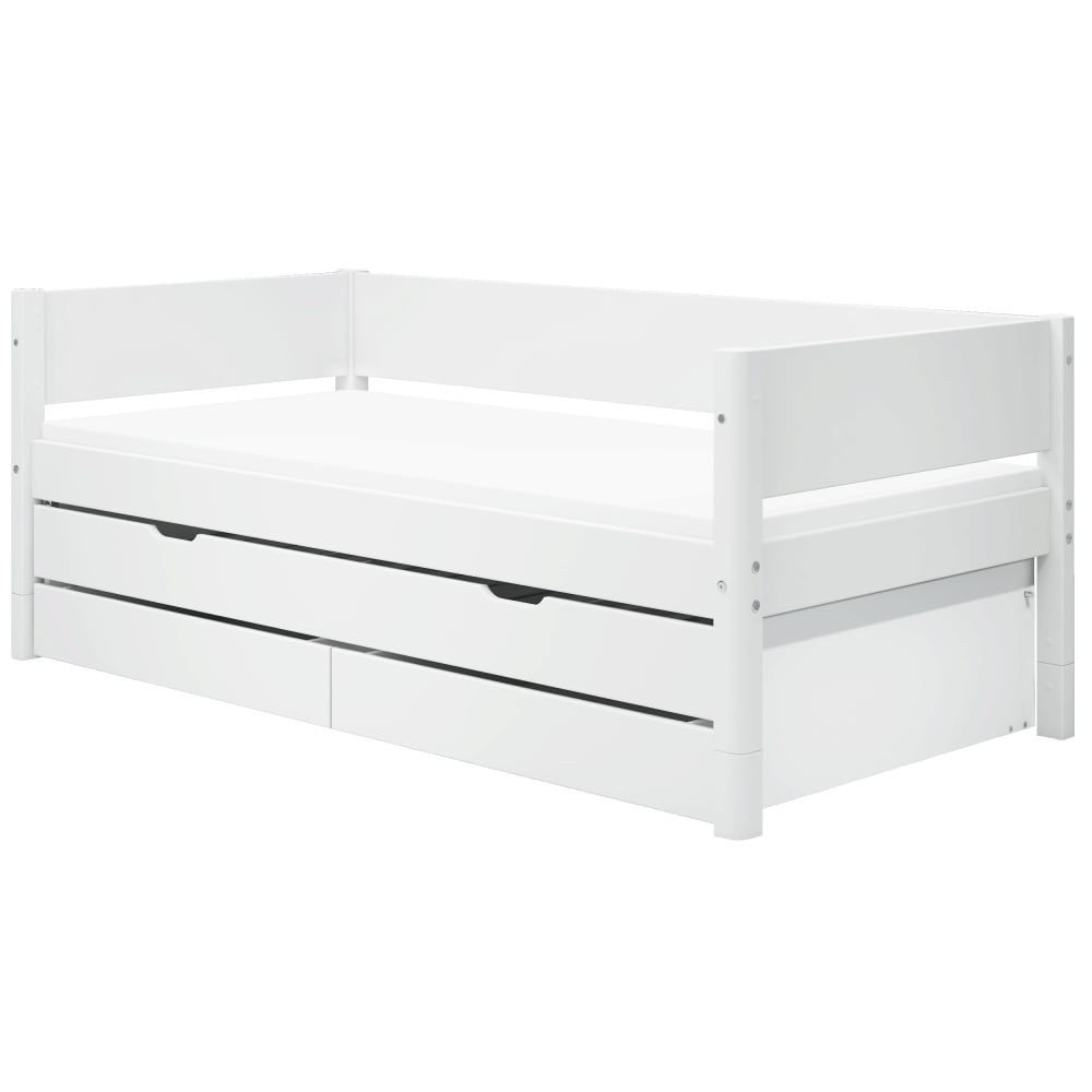 Banquette-lit effet bois blanc 90x200cm Banquette-lit effet bois blanc 90x200cm