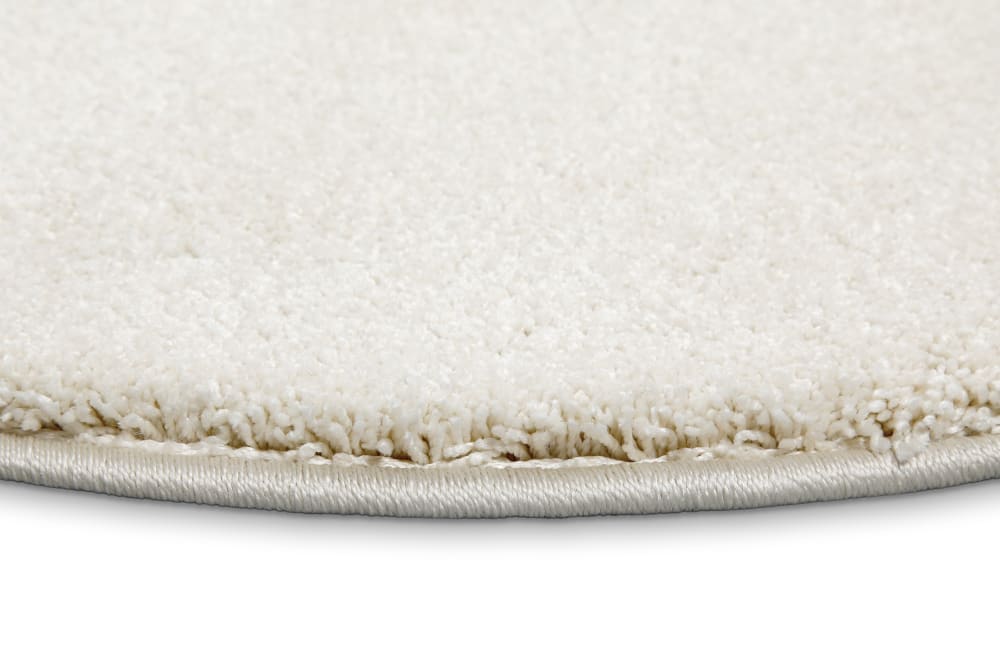 Tapis rond uni poils beige ivoire belle densité Ø 120 — vue 4