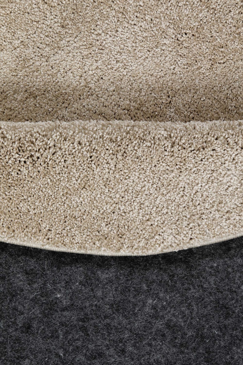 Tapis rond uni poils beige sable belle densité Ø 120 — vue 4