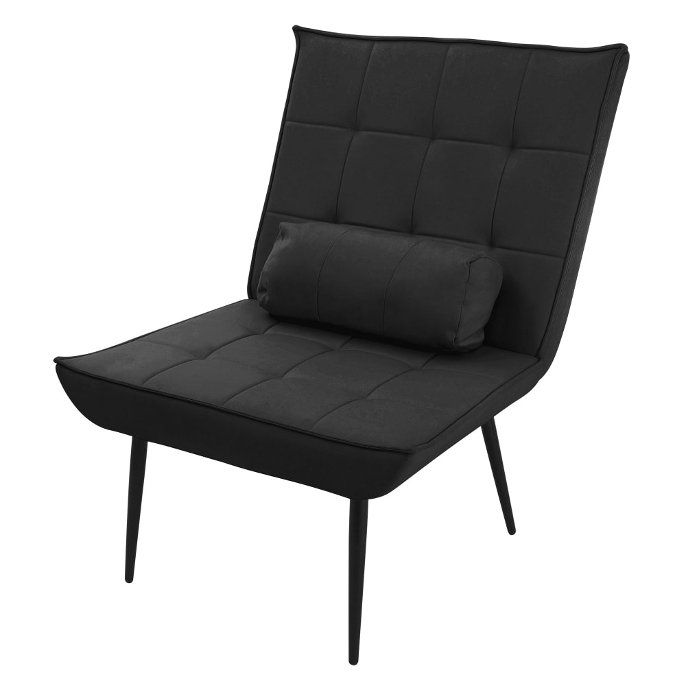 ML-Design Sessel Wohnzimmer Kunstleder-PU Schwarz Relaxsessel mit Lendenkissen Schwarz Webpelz