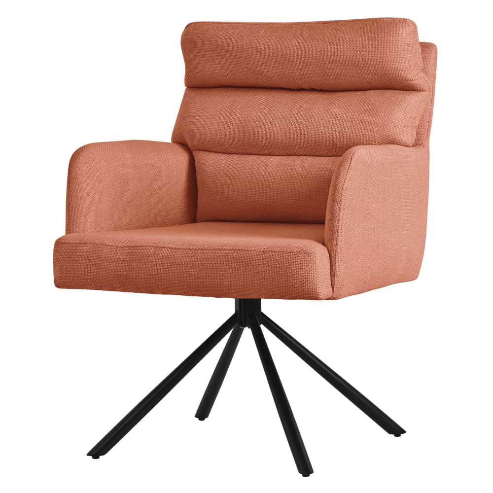 ML-Design Esszimmerstuhl drehbar Orange Stoffbezug Metallbeinen Armlehnen orange Pes - Polyester