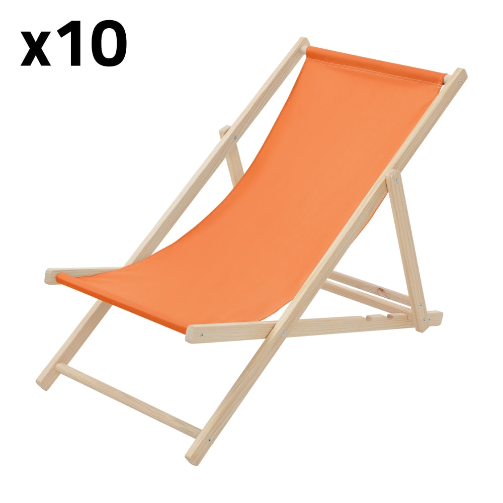 Lot de 10 chaises longues