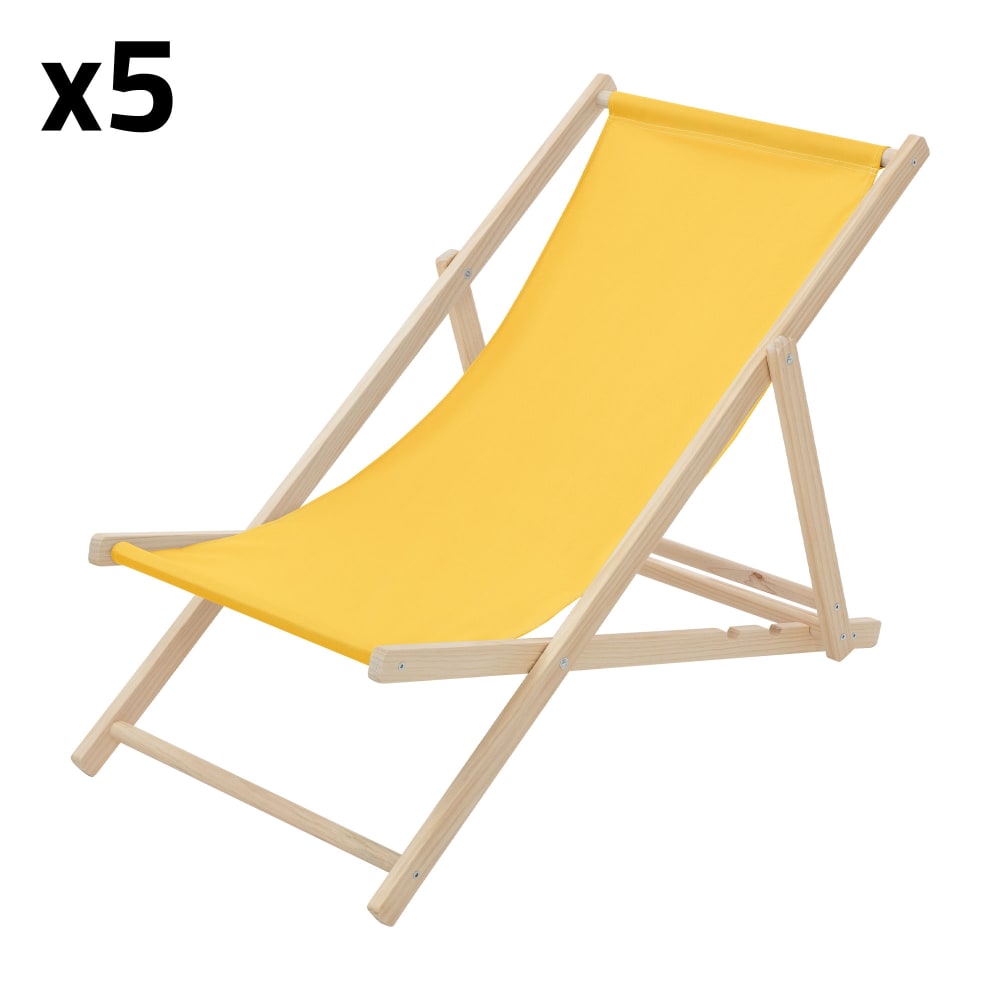 Lot de 5 chaises longues