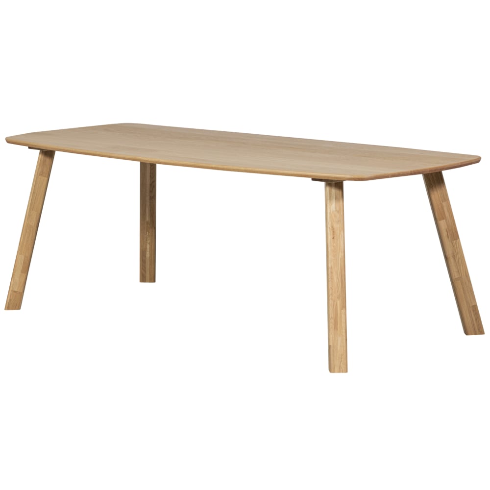 Esstisch Oval aus Eichenholz für 4-6 Personen, Natur - Maisons Du