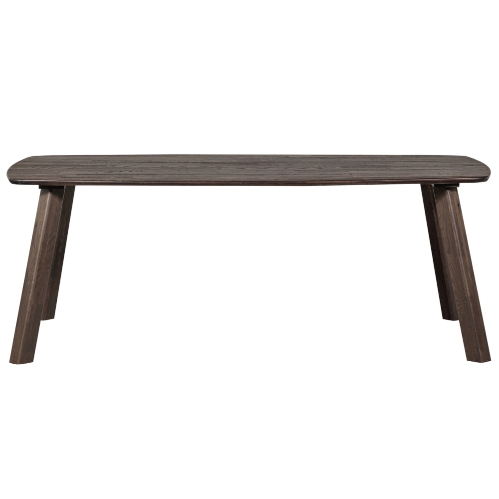 Table à manger en bois de chêne 4 personnes marron foncé