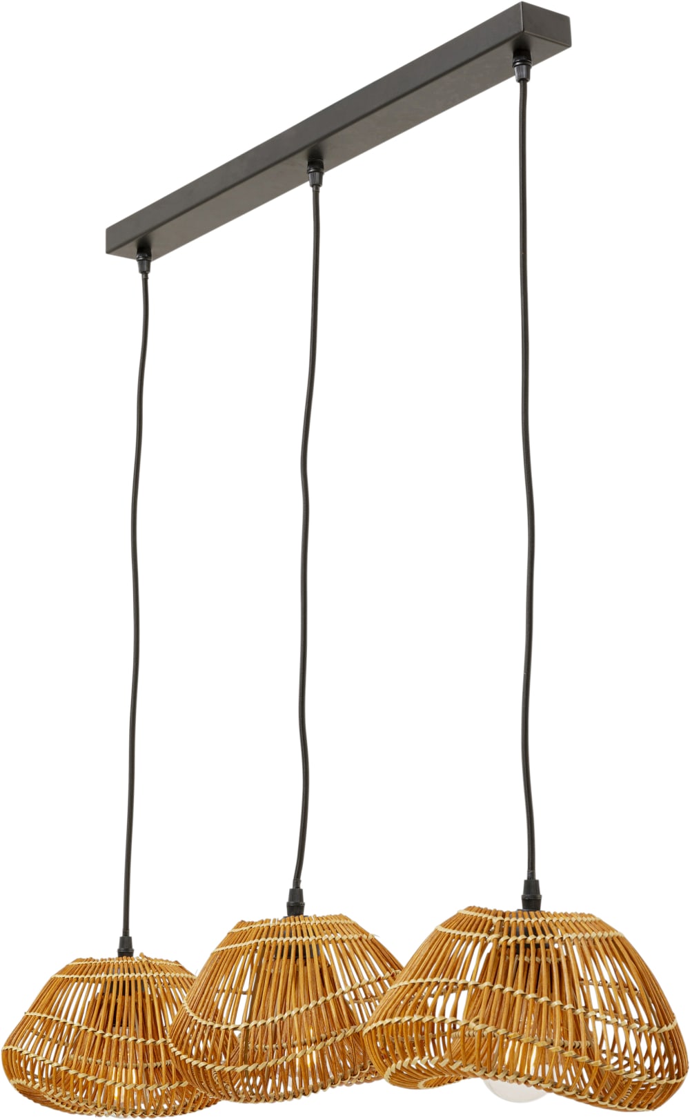 Hängeleuchte mit 3 Schirmen aus Rattan, beige - Maisons Du Monde