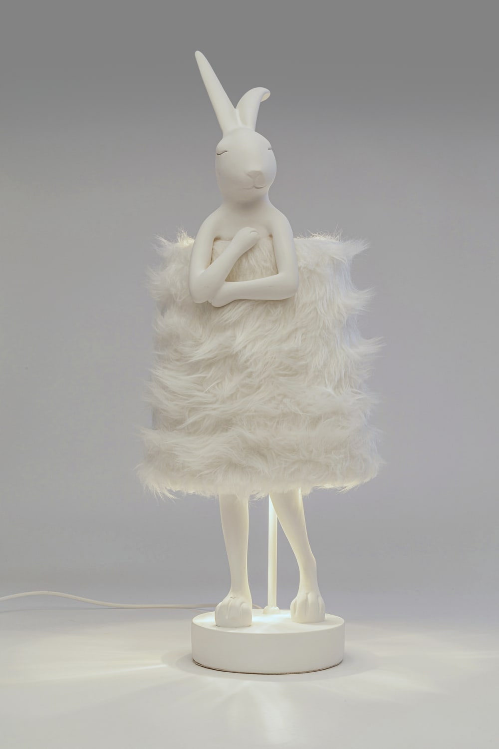 Lampe lapin en polyester et résine blanche h68 - Maisons du Monde