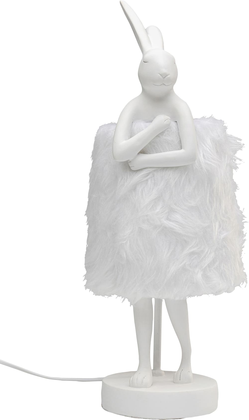 Lampe lapin en polyester et résine blanche h50