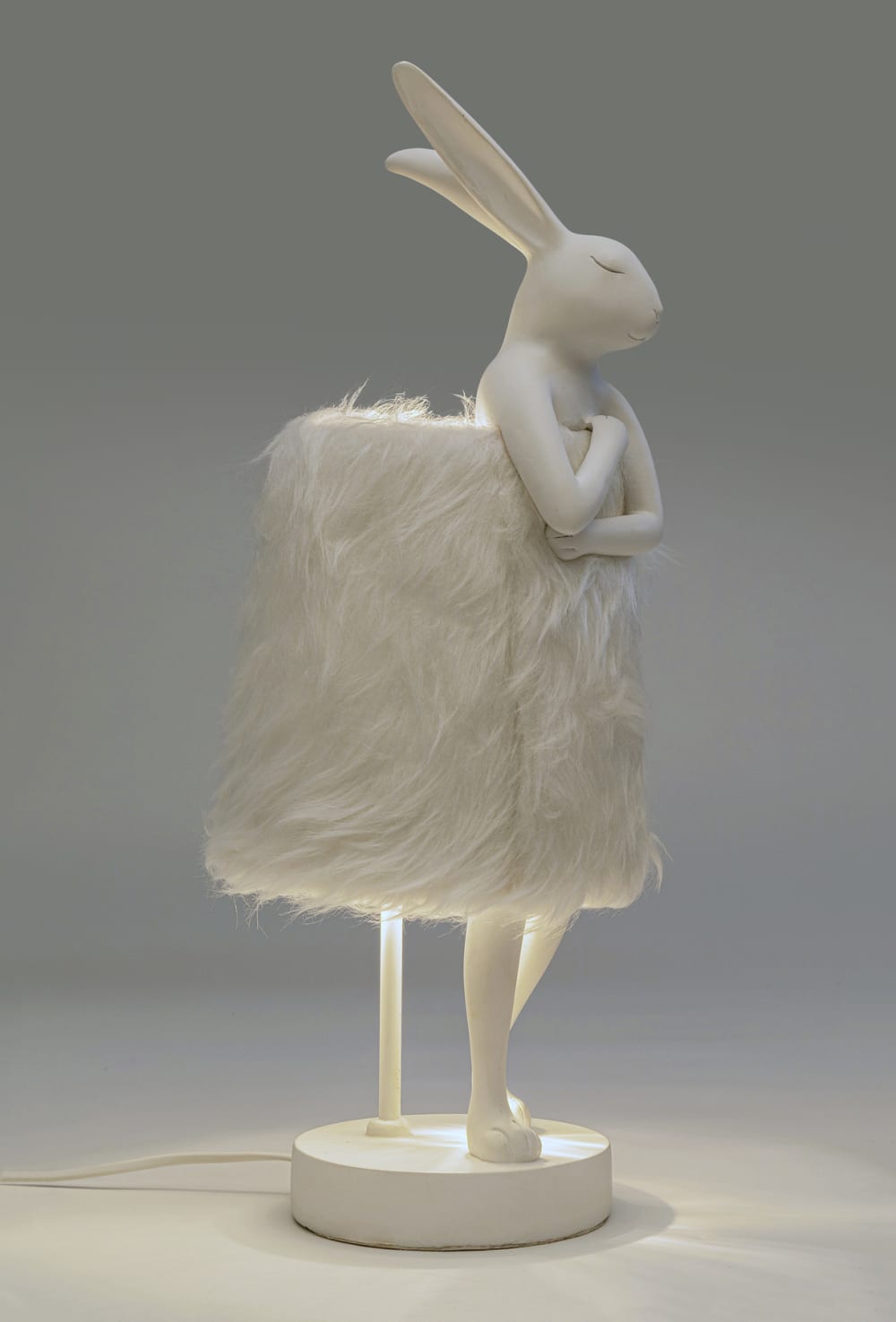 Lampe lapin en polyester et résine blanche h50 — vue 3