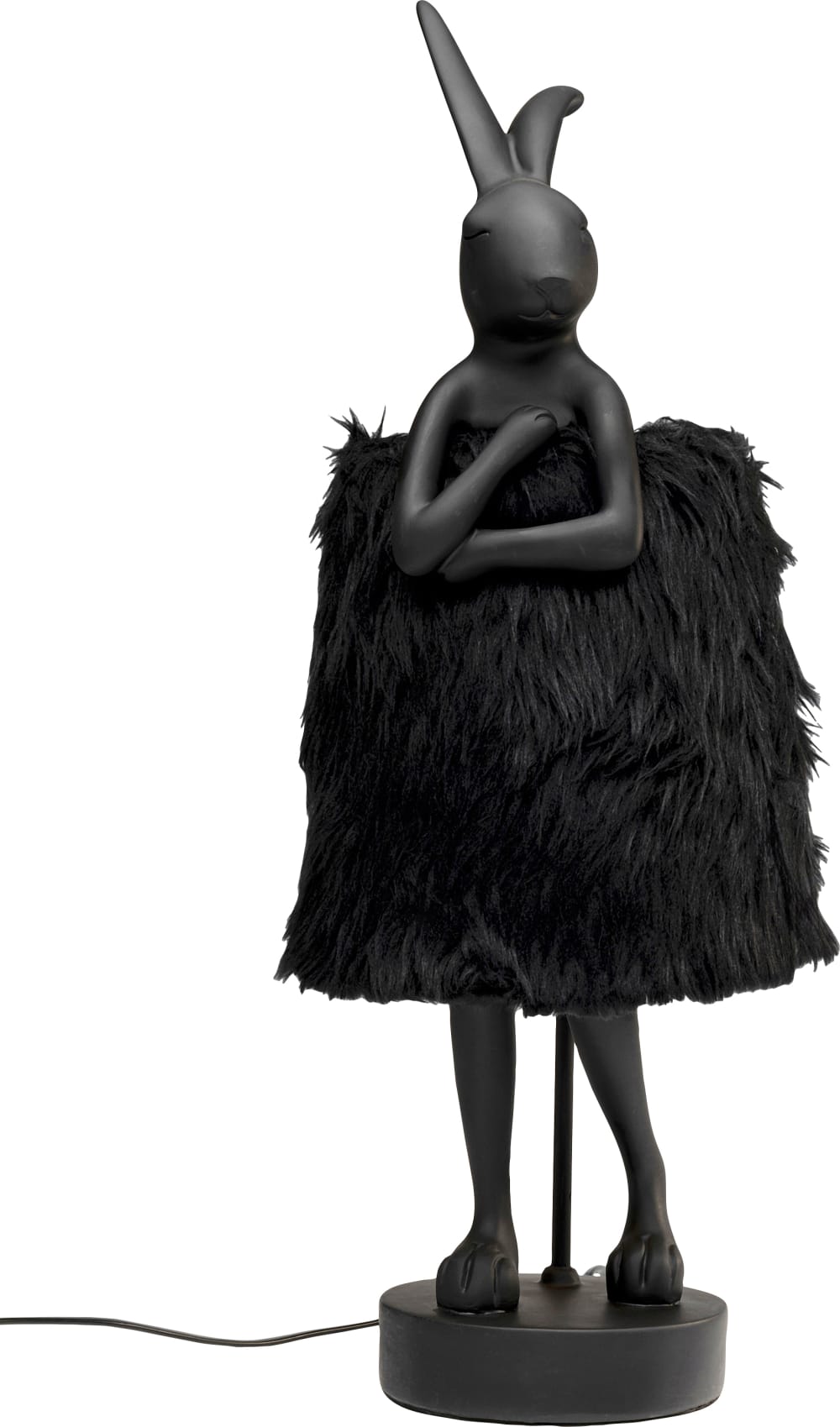 Lampe lapin en polyester et résine noire H68