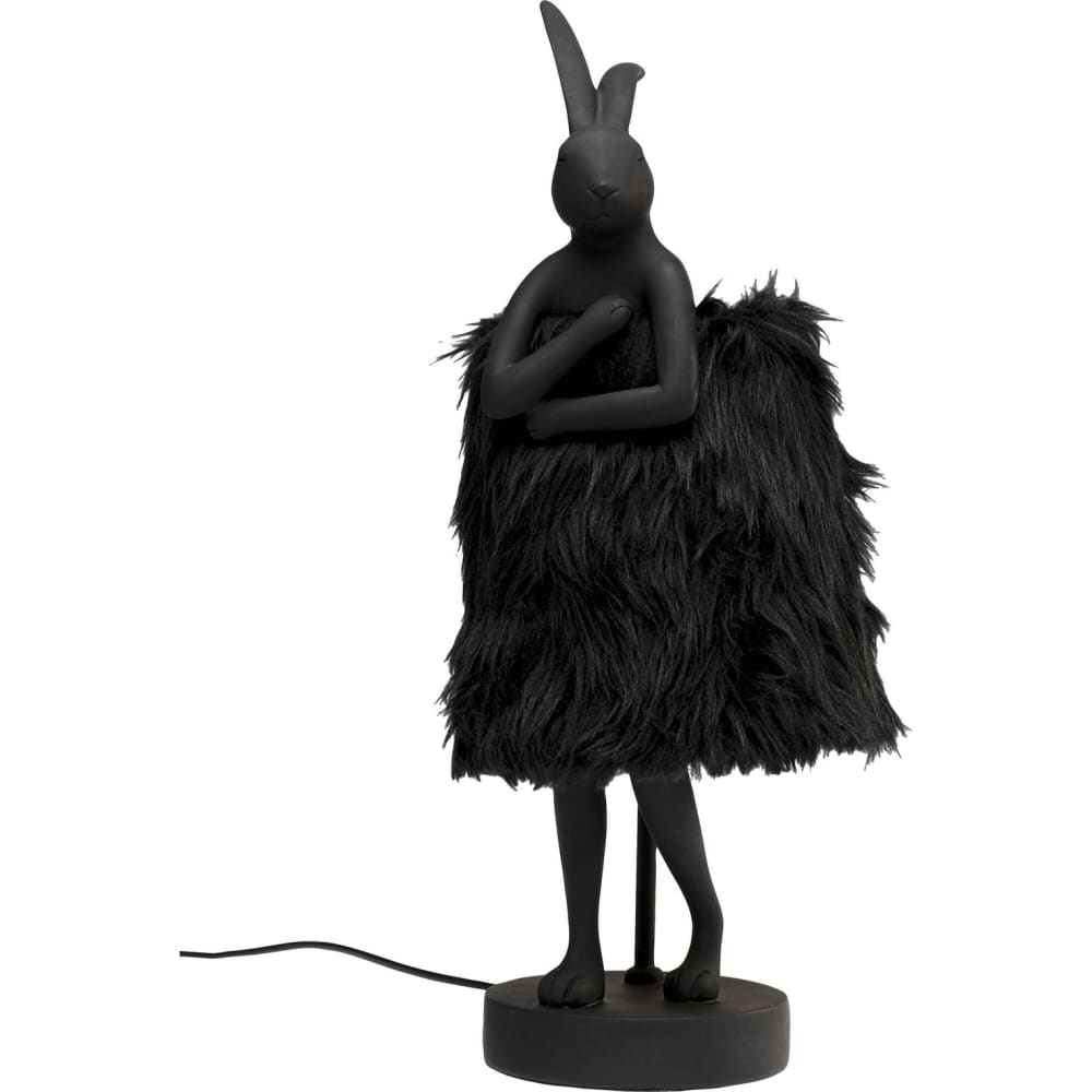 Kare Design Lampe lapin en polyester et résine noire h50 style contemporain - Fausse Fourrure