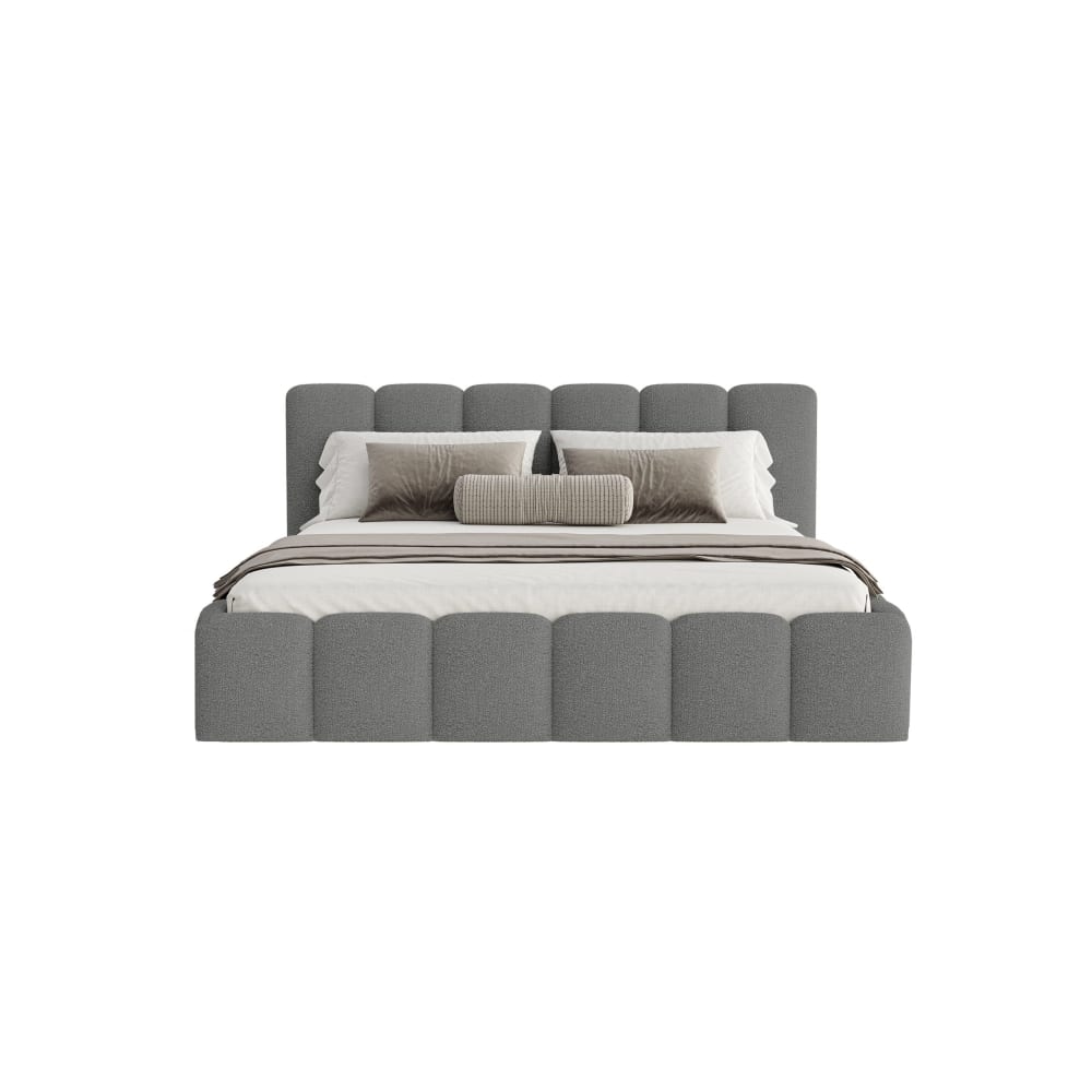 Fedve Polsterbett aus Bouclé-Stoff 160x200 cm, Graphit Grau Pes - Polyester