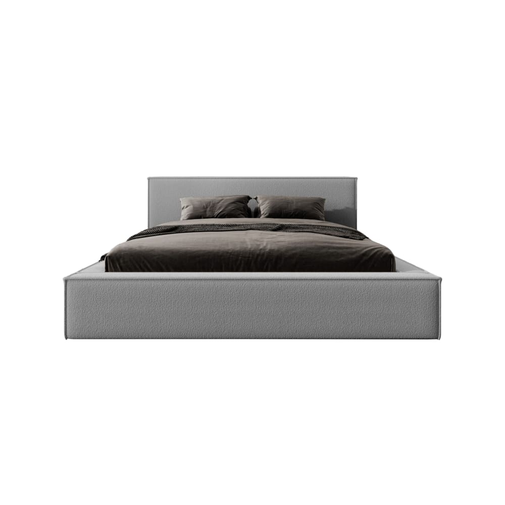 Fedve Polsterbett aus Bouclé-Stoff 140x200 cm, Grau Grau Pes - Polyester