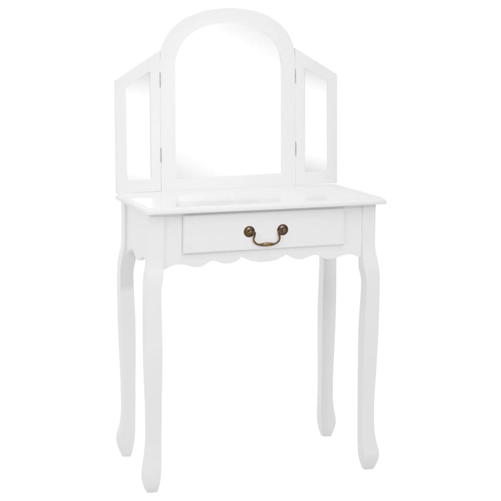 Coiffeuse et tabouret de effet bois blanche 65 x 36 x 128 cm