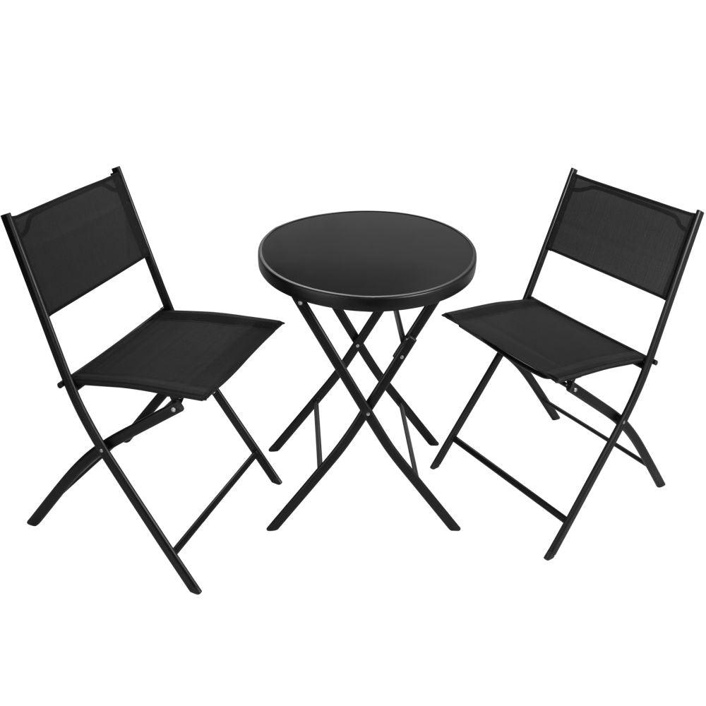 Ensemble table et chaises noire 45.5 x 12.5 x 98 cm