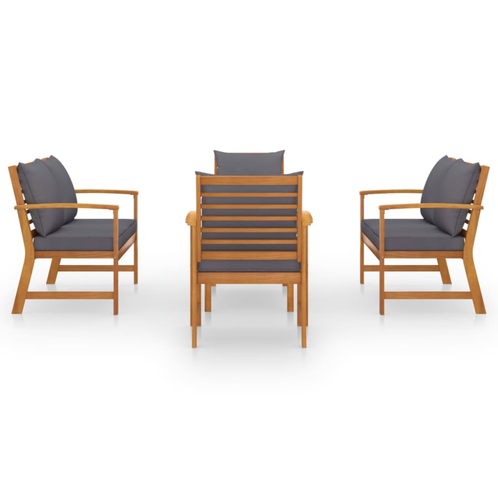 Salon de jardin meuble 120 x 60 x 81 cm bois marron - Maisons du Monde
