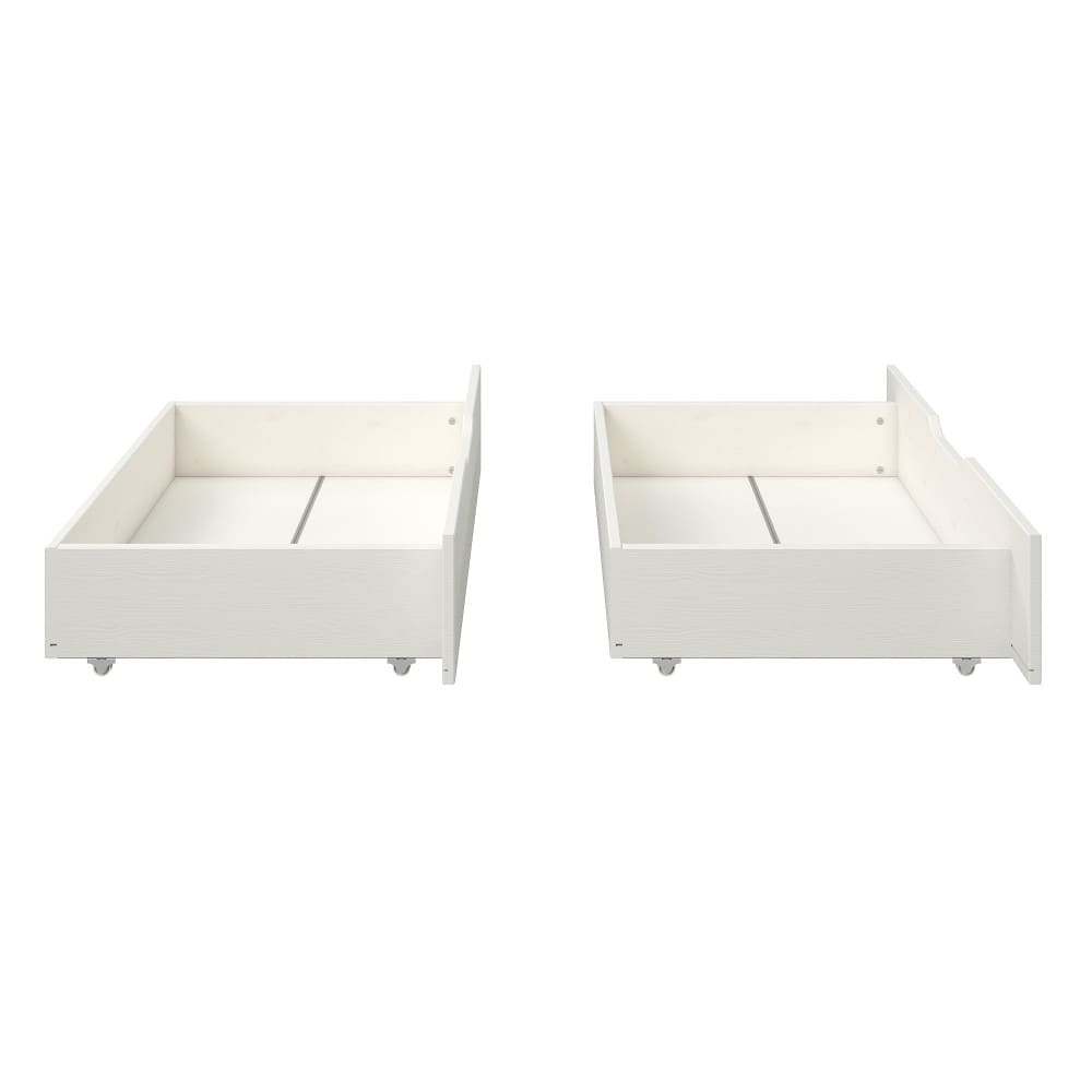 Paire de tiroirs pour lit superposé Isidore pin massif blanc 94x58