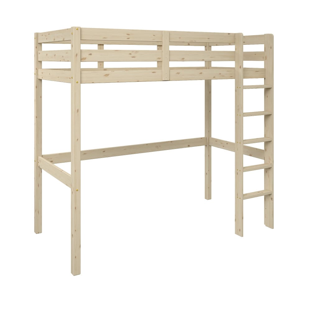 Lit mezzanine pin massif naturel 90x190