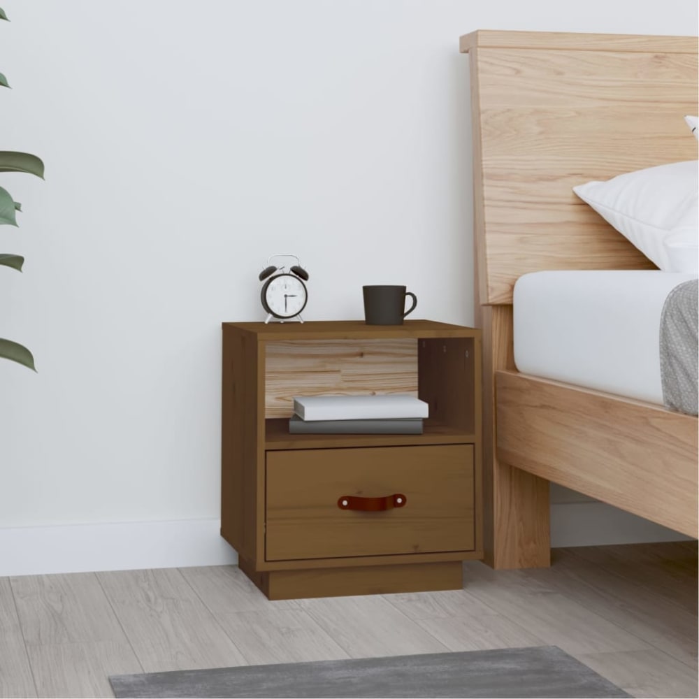 Table de chevet bois de pin marron marron 40 x 34 x 45 cm - Maisons du Monde