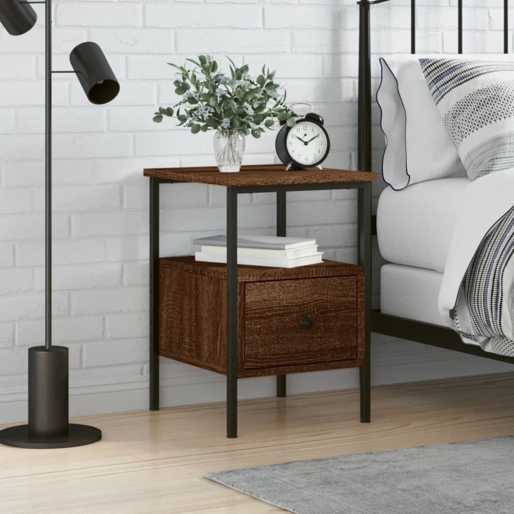 Table de chevet bois transformé ambre marron 34 x 36 x 50 cm - Maisons du Monde