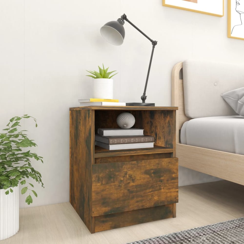 Table de chevet bois transformé pacane marron 40 x 40 x 50 cm - Maisons du Monde