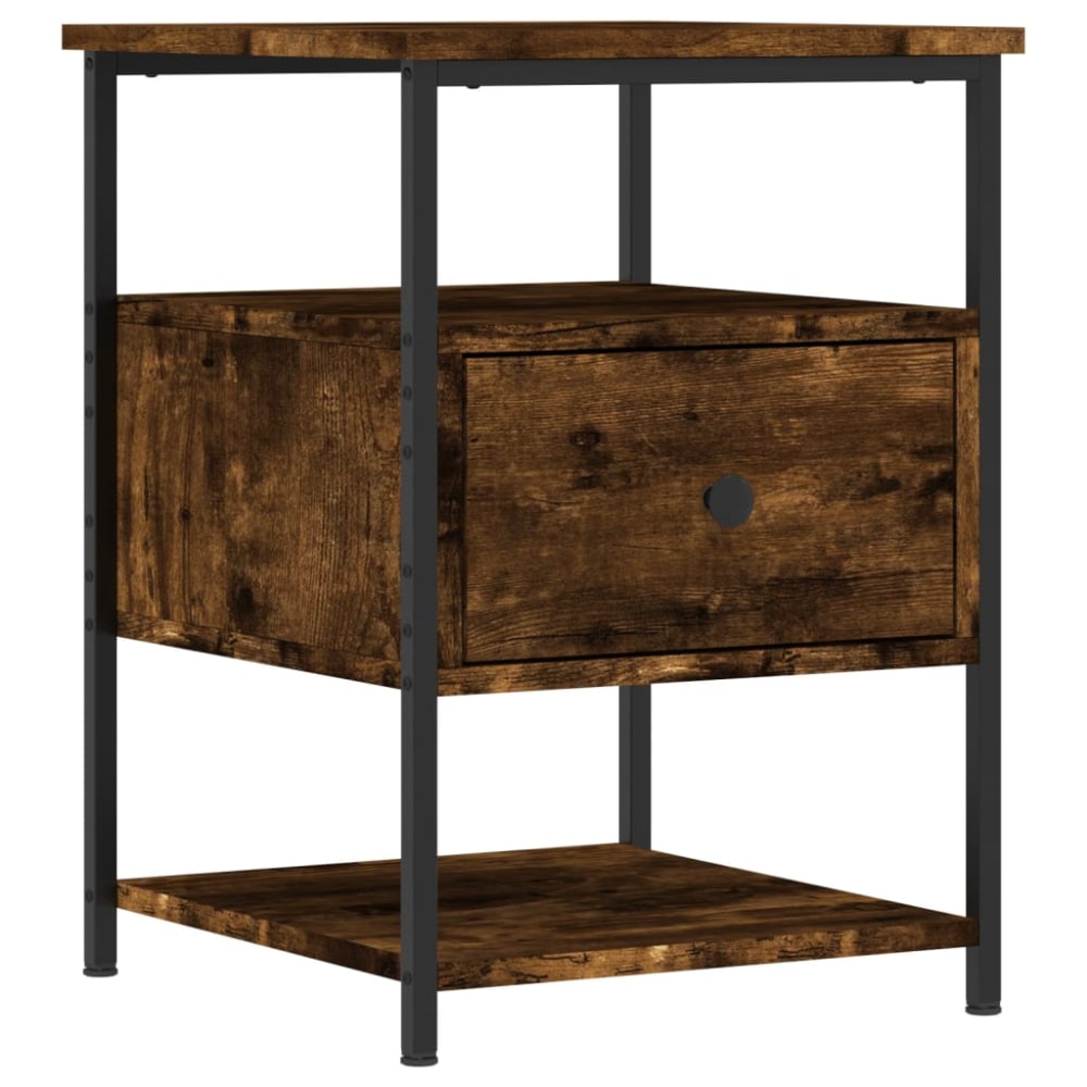 Table de chevet bois transformé pacane marron  40 x 42 x 56 cm