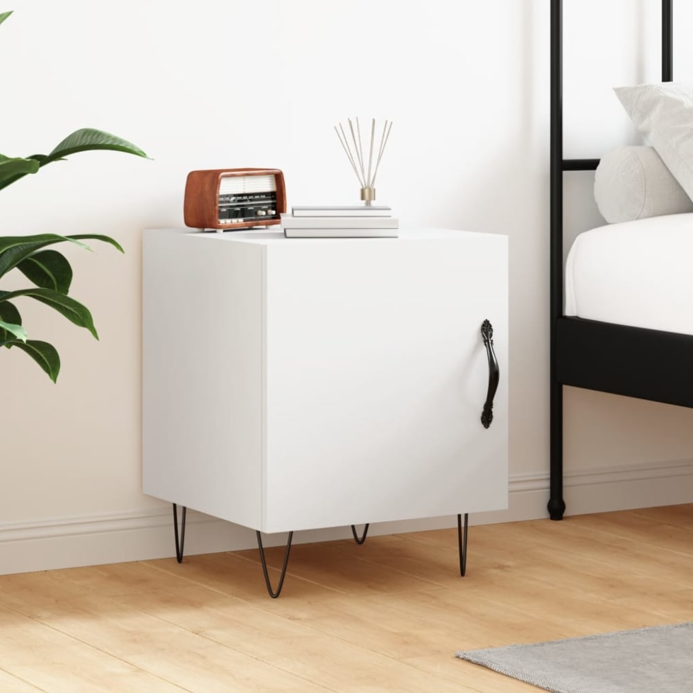 Table de chevet bois transformé blanc 40 x 40 x 50 cm - Maisons du Monde