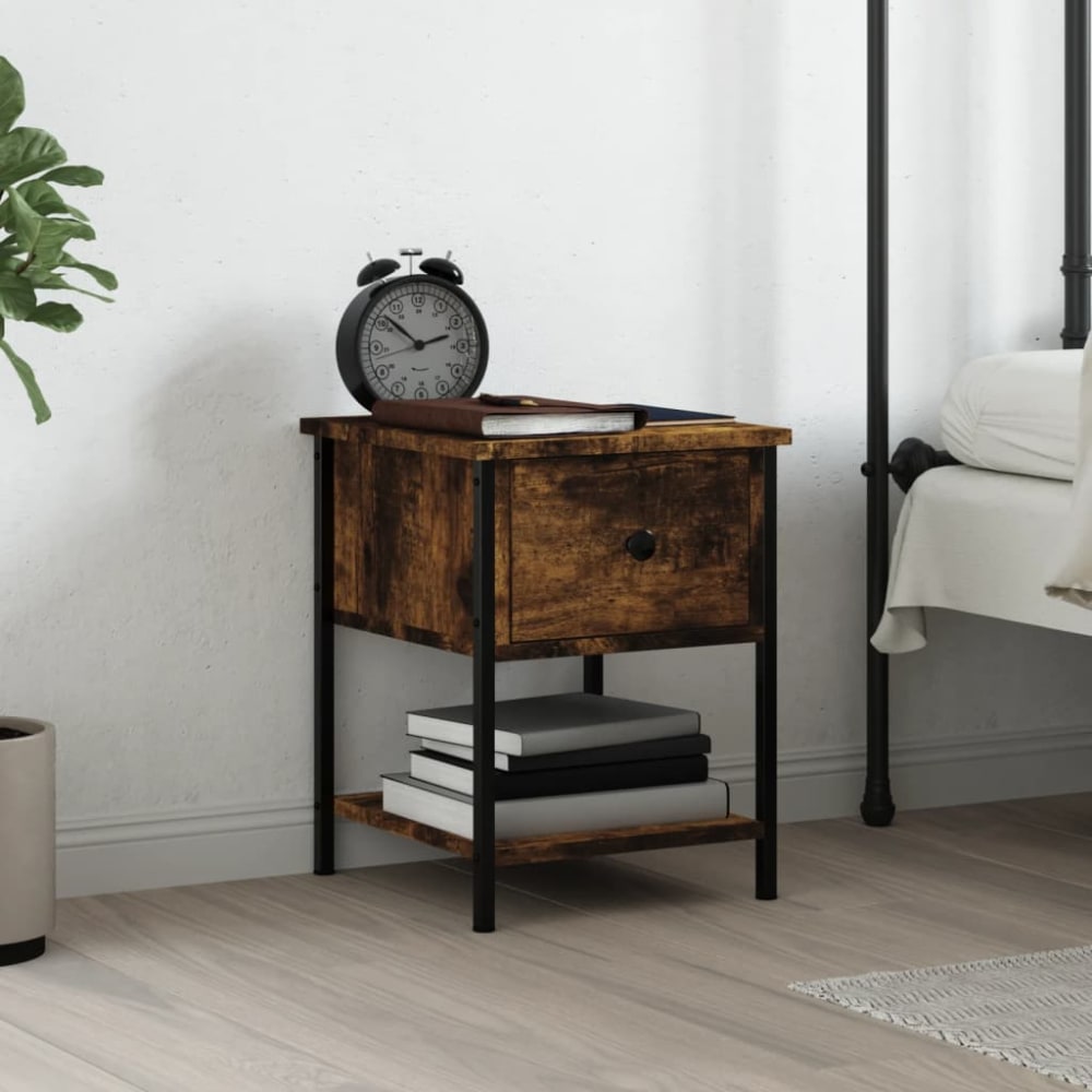 Table de chevet bois transformé pacane marron  34 x 35,5 x 45 cm - Maisons du Monde