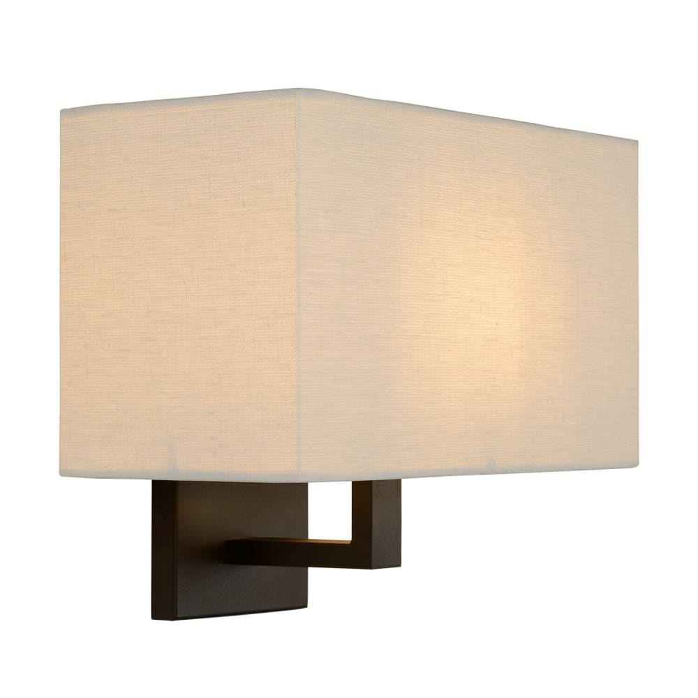 Wandleuchte mit Leinenschirm, schwarz, Metall - Maisons Du Monde