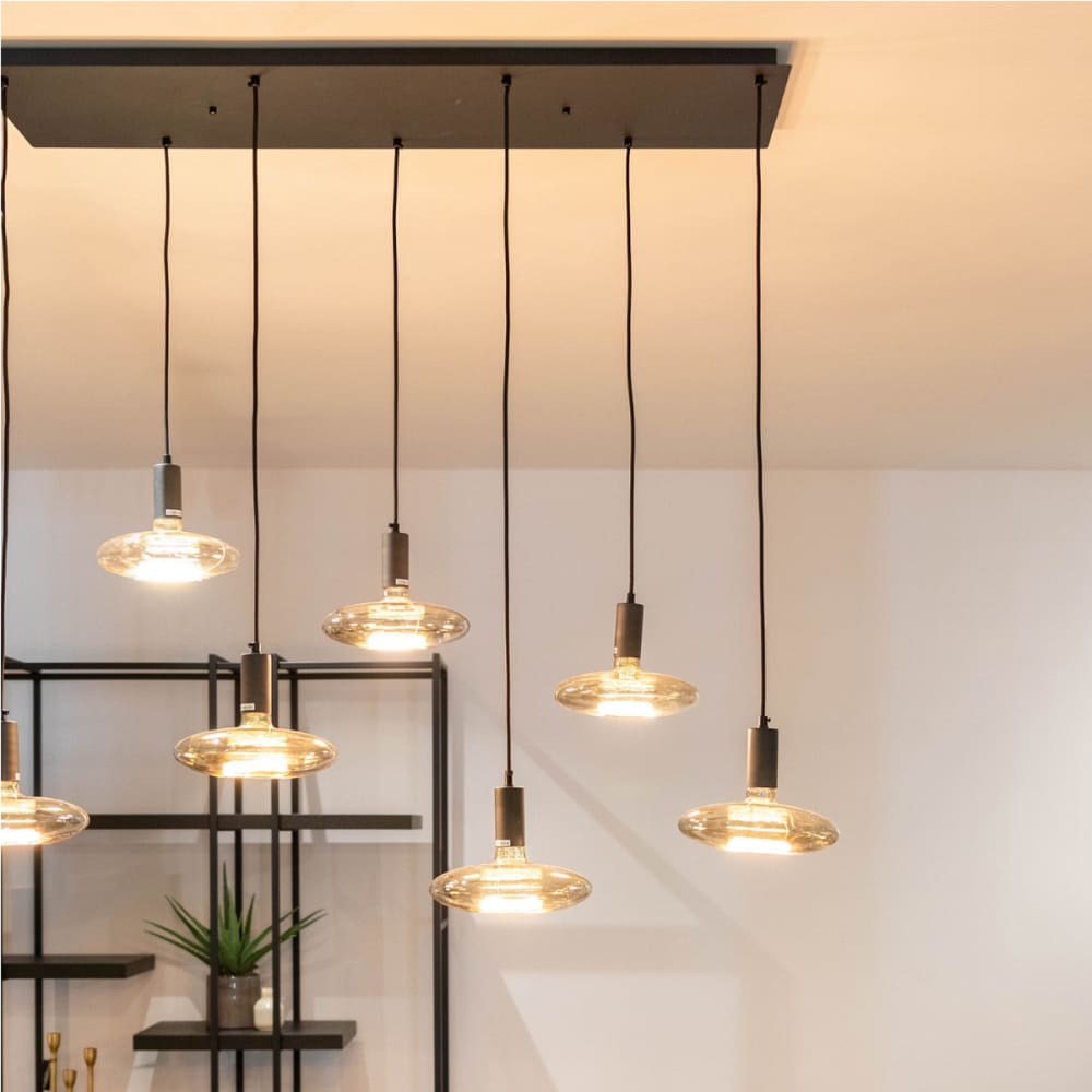 Lampe suspendue avec 7 ampoules en forme d'OVNI, 110x31x30cm - Maisons du Monde