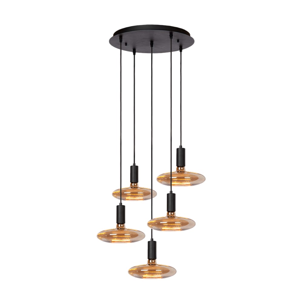 Lampe suspendue avec 5 ampoules en forme d'OVNI, 40x40x30cm