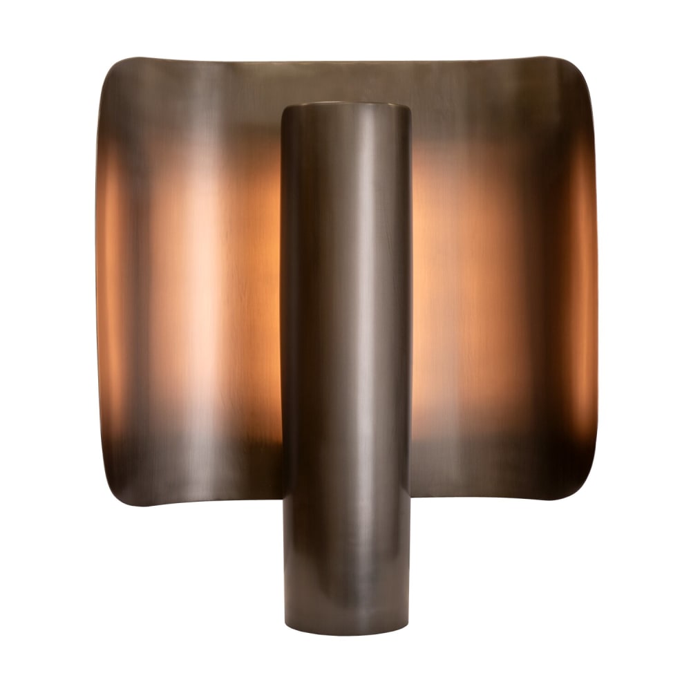 Atmooz Tischleuchte aus geripptem Metall, 42 x 50 x 13 cm, Schwarz Kupfer Metall