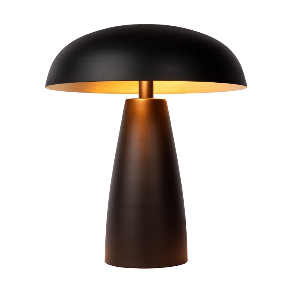 Atmooz Tischlampe aus Metall, Schwarz und Gold Schwarz Metall
