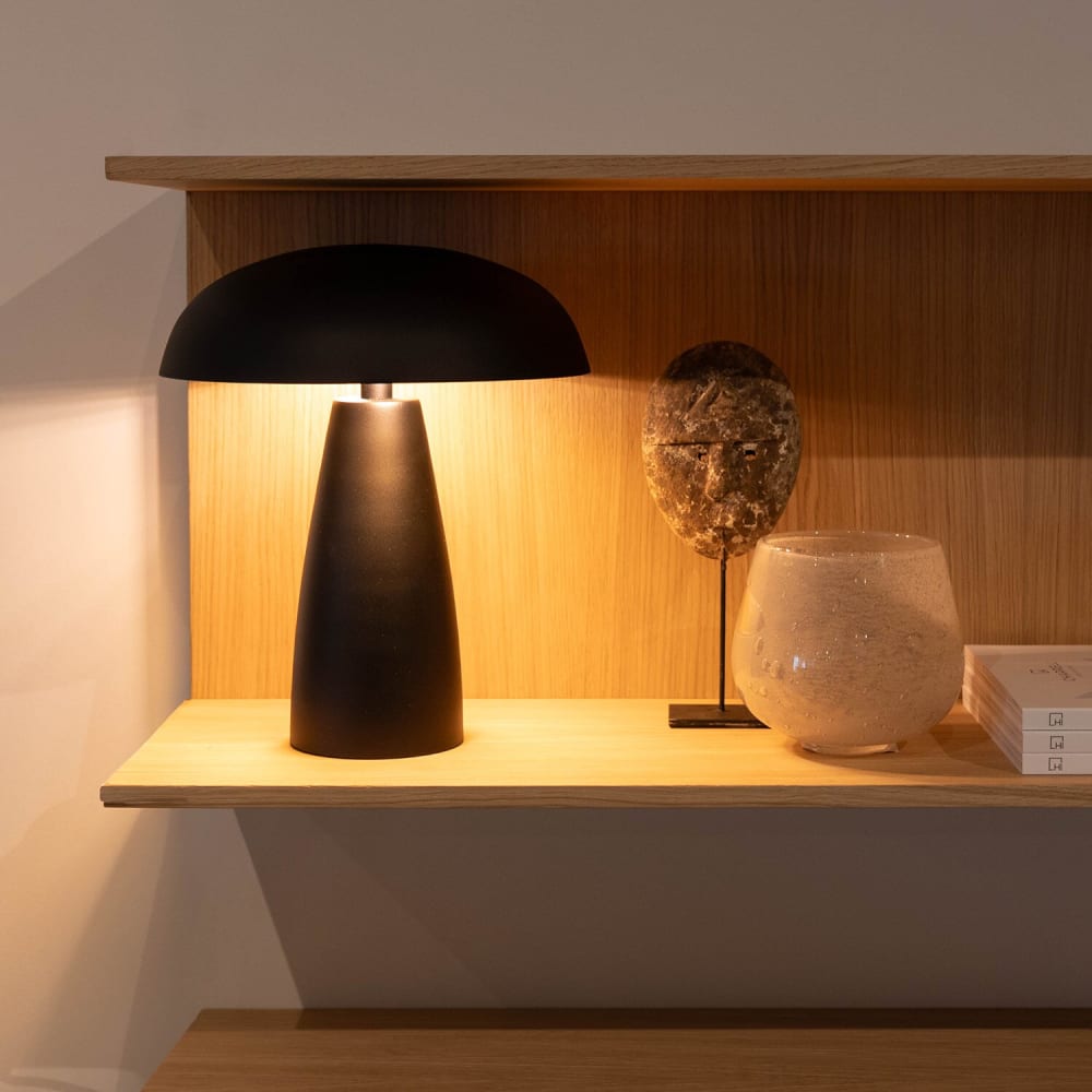 Lampe de table en métal, noir et or, 30 cm de hauteur — vue 4